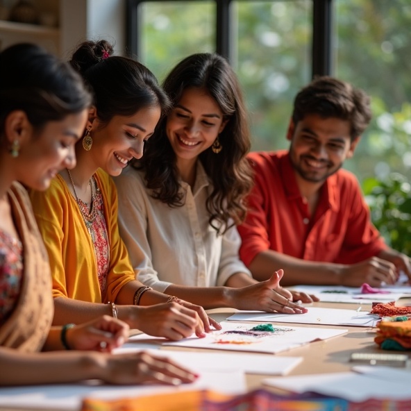 Our Indian team working on designs