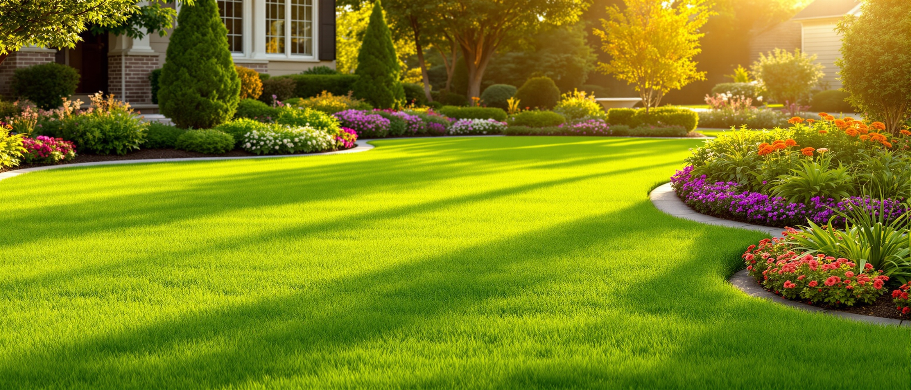 Beautiful landscaped lawn