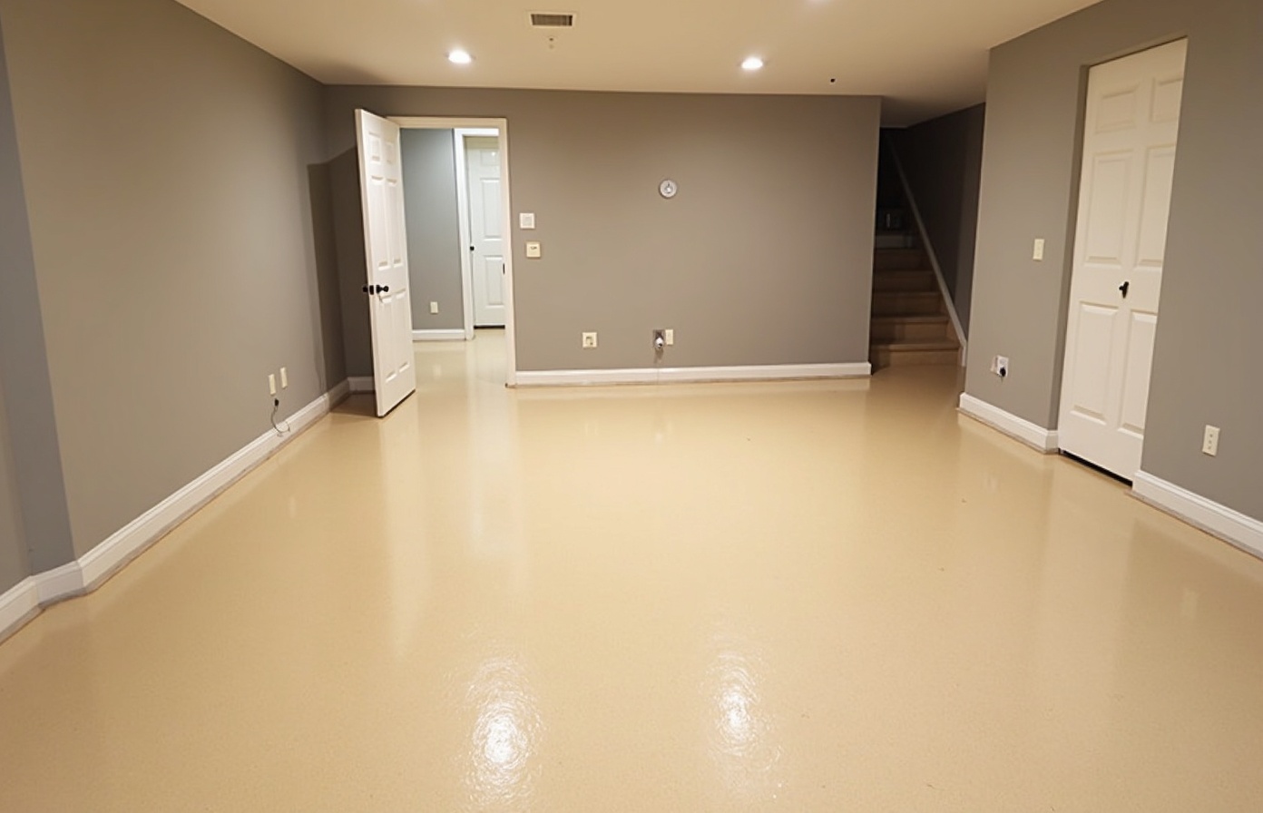 Professional epoxy flooring installation in modern residential space