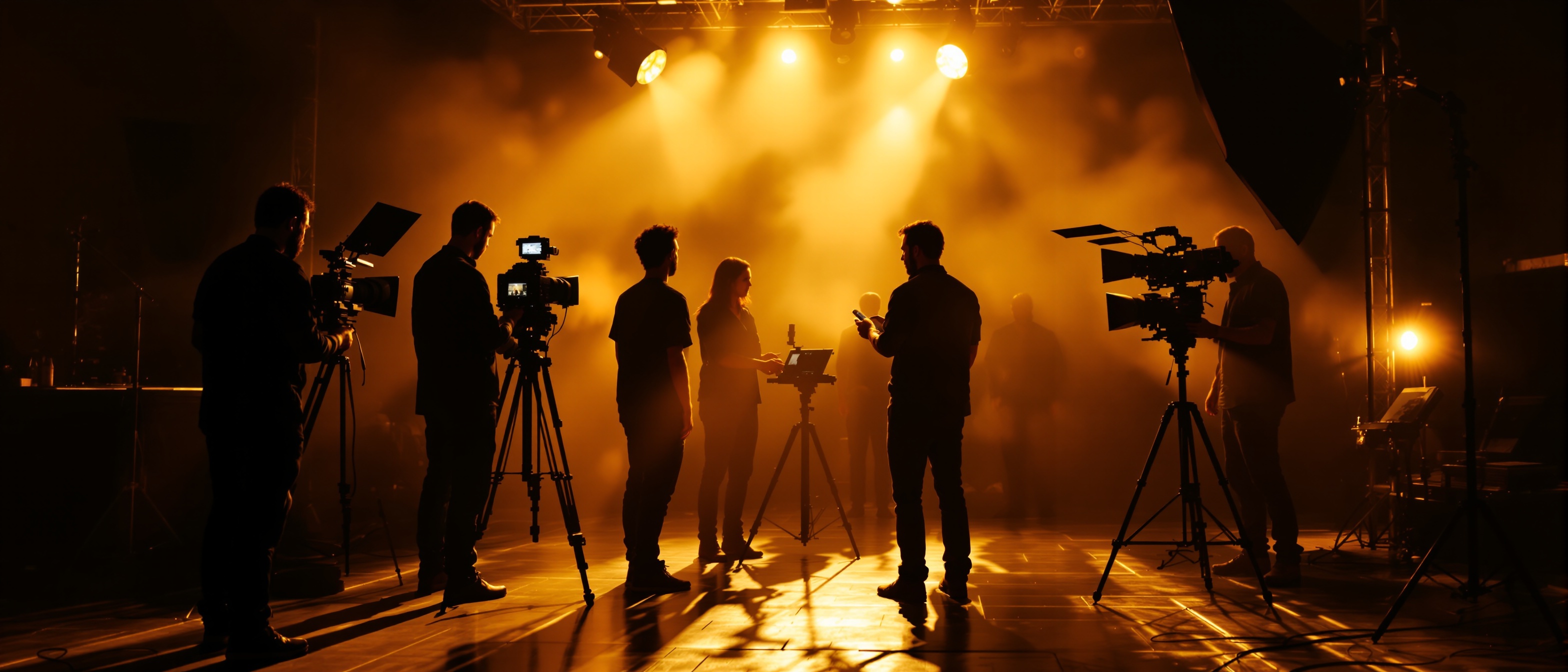 Production team at work