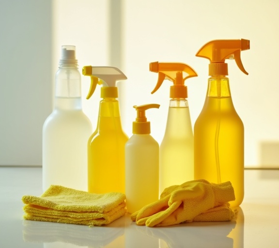 Professional cleaning equipment and eco-friendly products used by cleaning company Oman