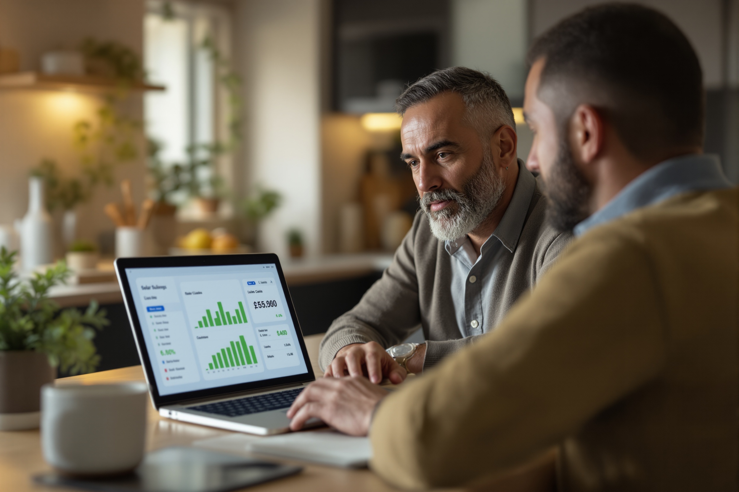 Homeowner viewing solar savings