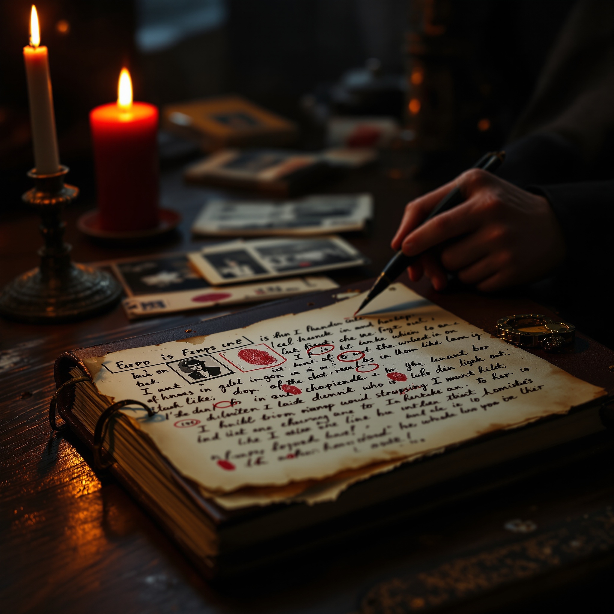 Evidence notebook with clues