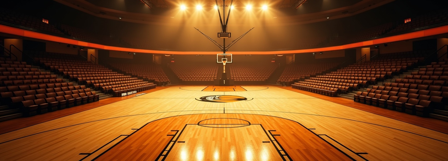 Empty basketball court