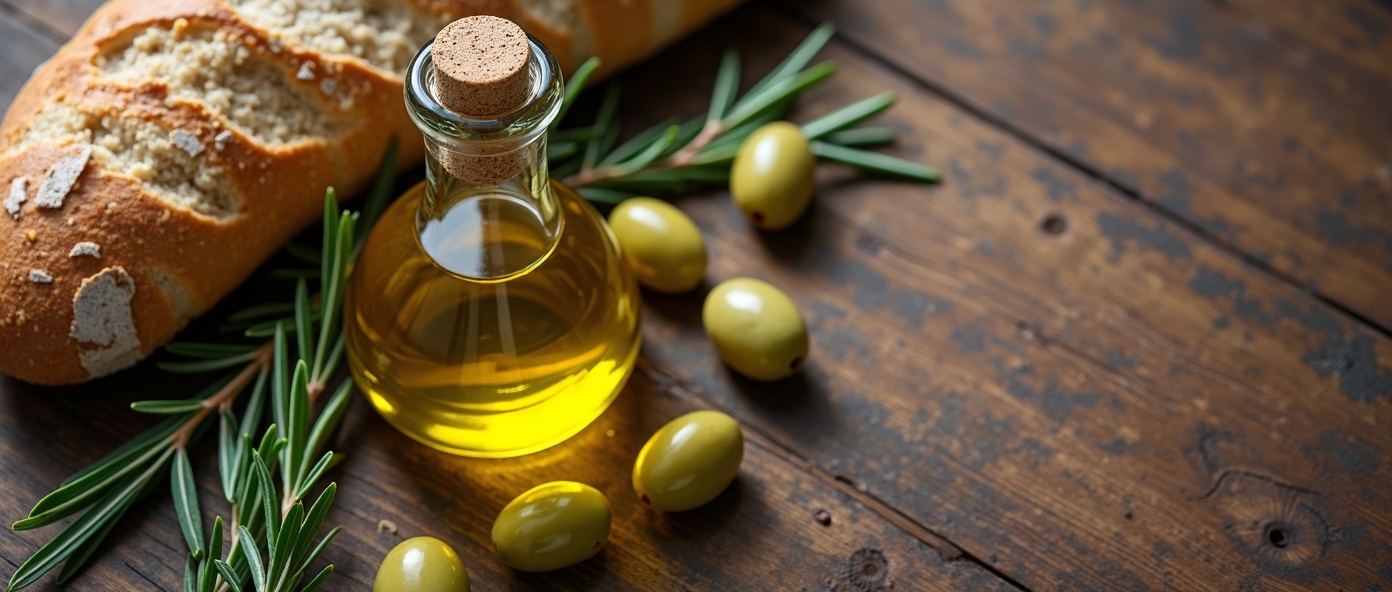 Olive oil and fresh ingredients