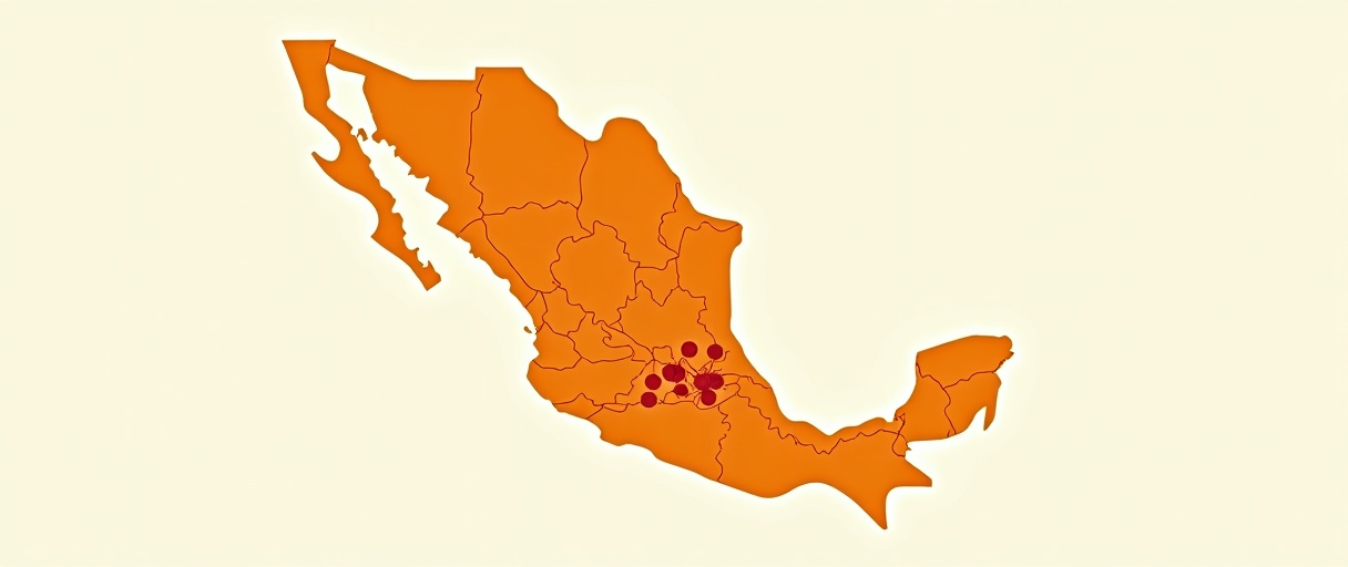Mapa de cobertura de rutas en México