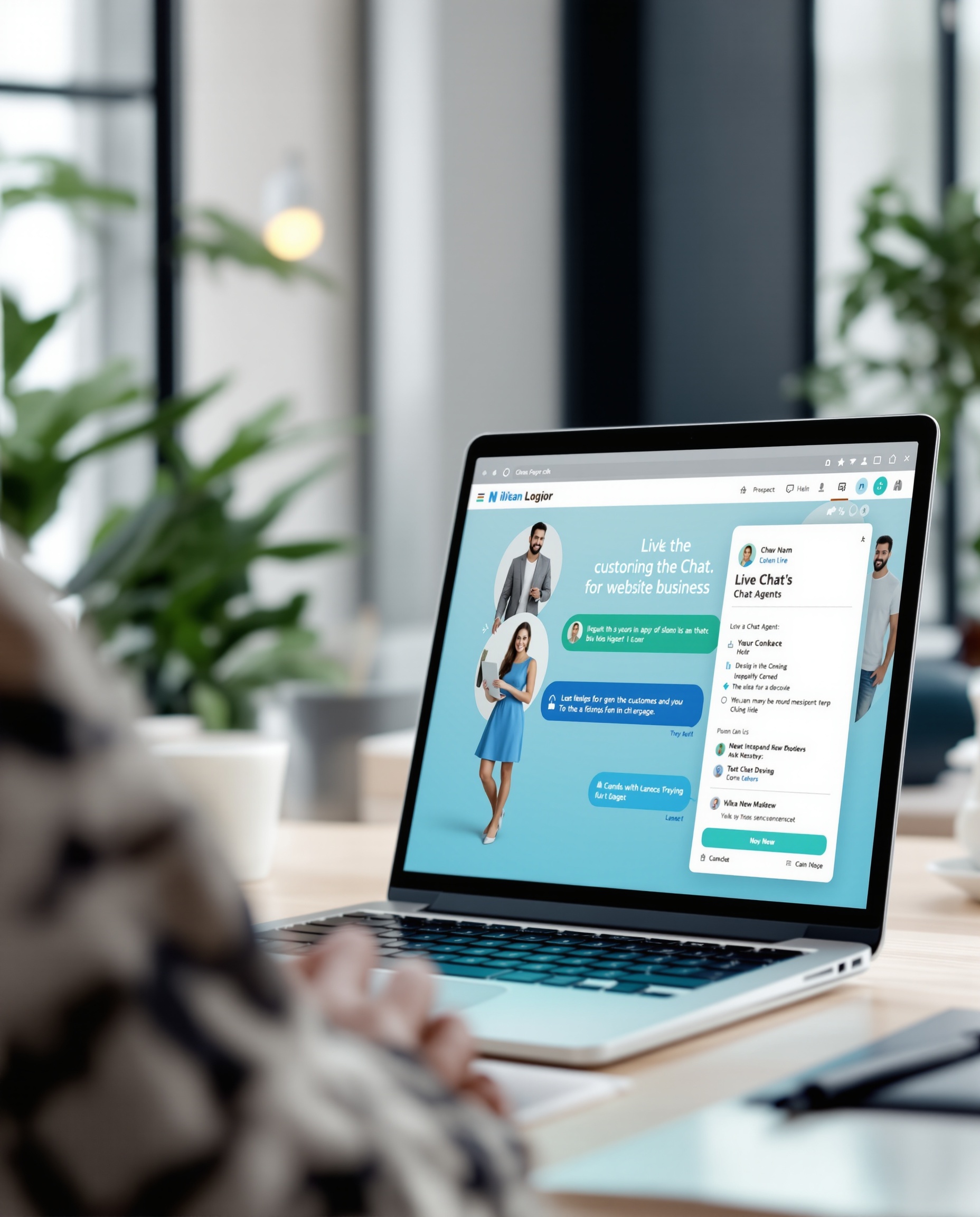 Live chat widget on laptop screen