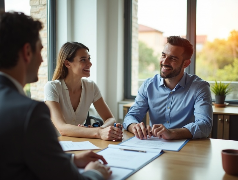 Insurance advisor working with clients