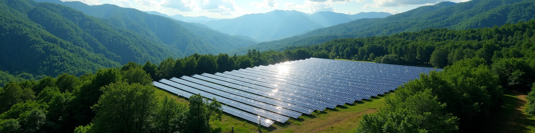 多良岳の森林での太陽光発電