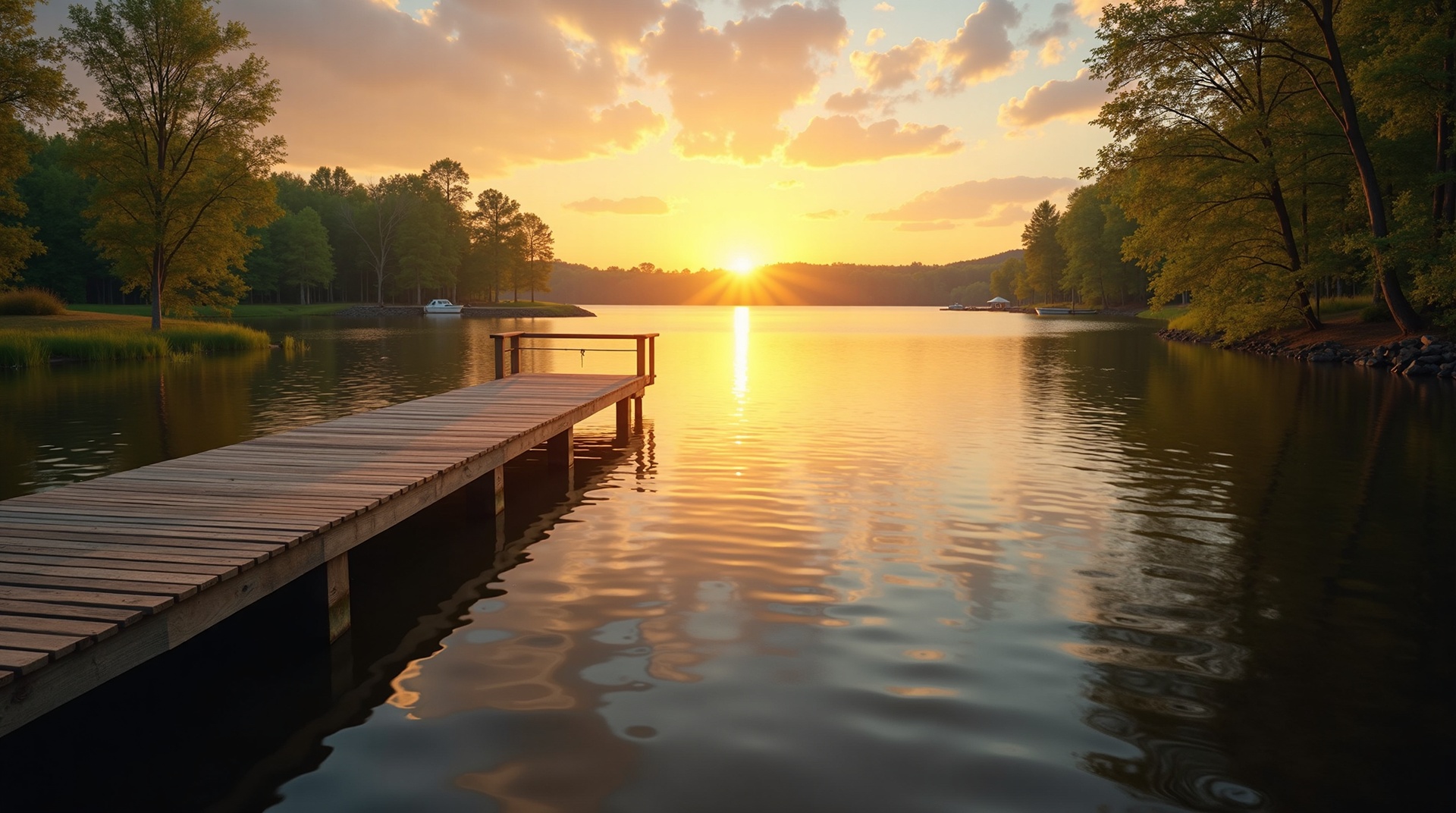 Northern Michigan lake at sunset