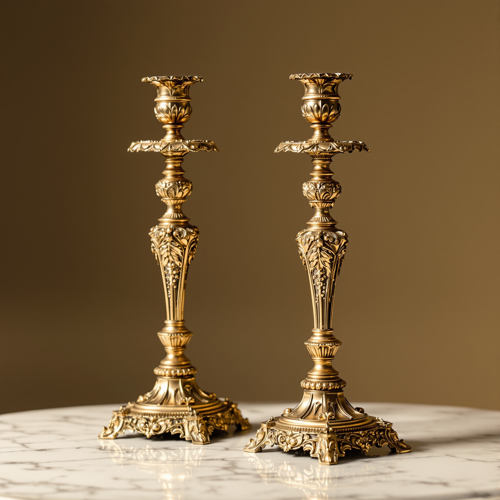 Brass Victorian Candlestick Set