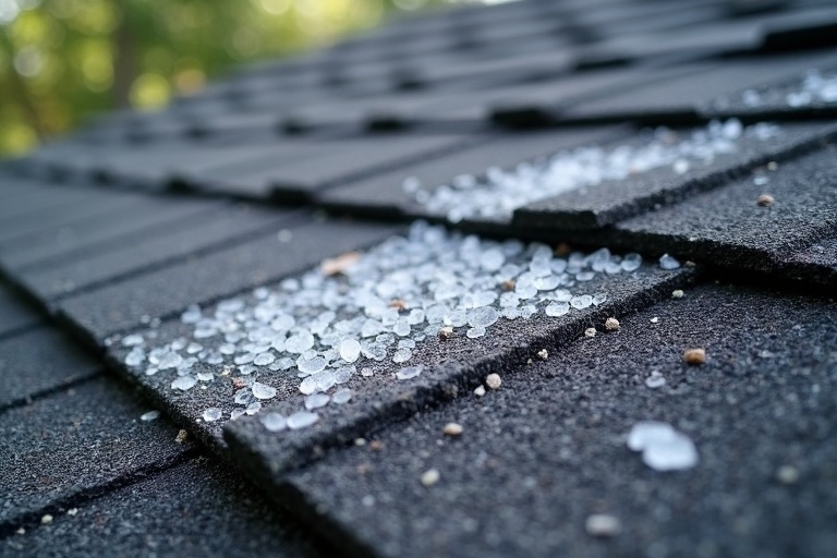 Before repair - Hail Damage