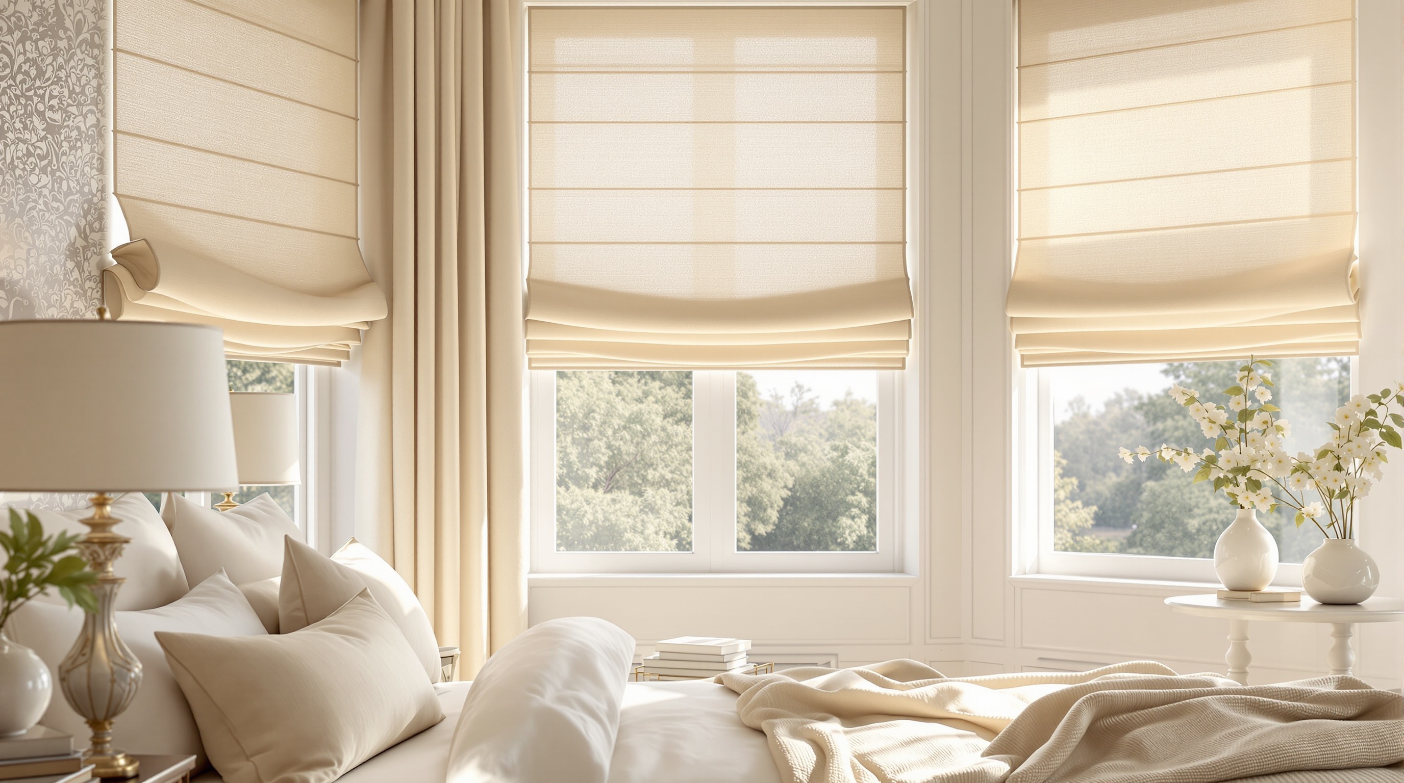 Premium shades in a luxury bedroom