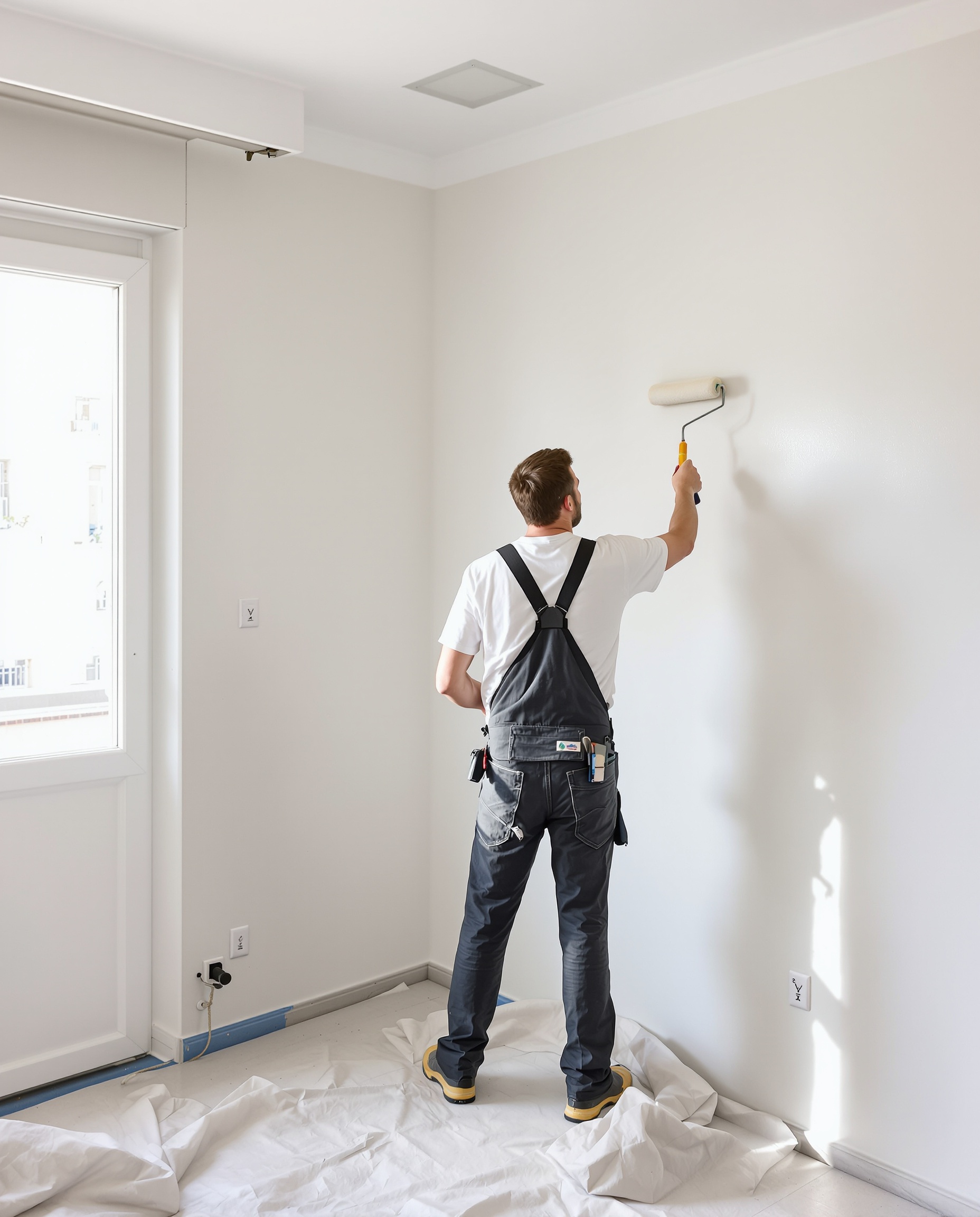 Pintor profesional trabajando