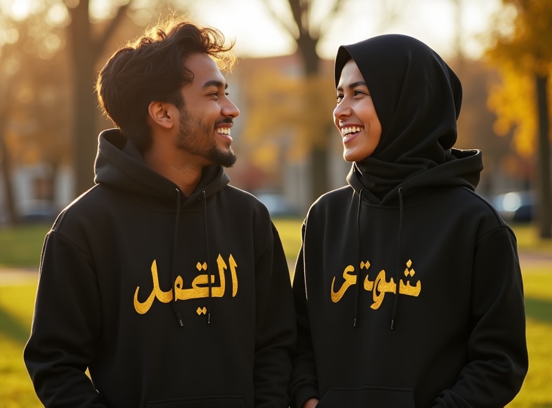 Amani Haus Family Bundle — two custom Arabic name hoodies