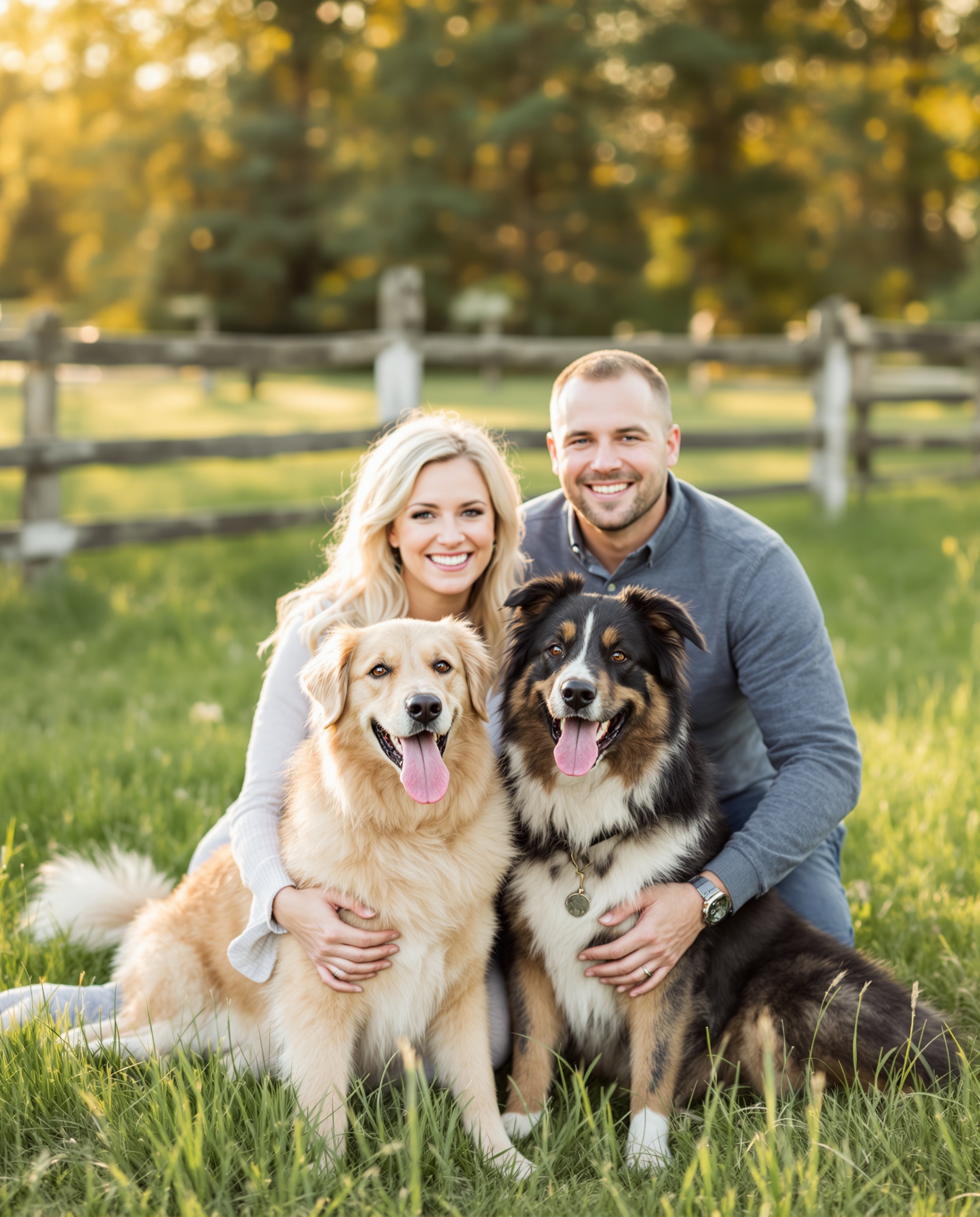 Family with their dogs at the retreat