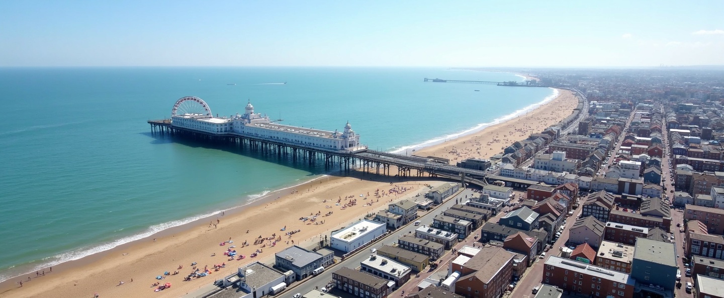 Brighton seafront aerial view
