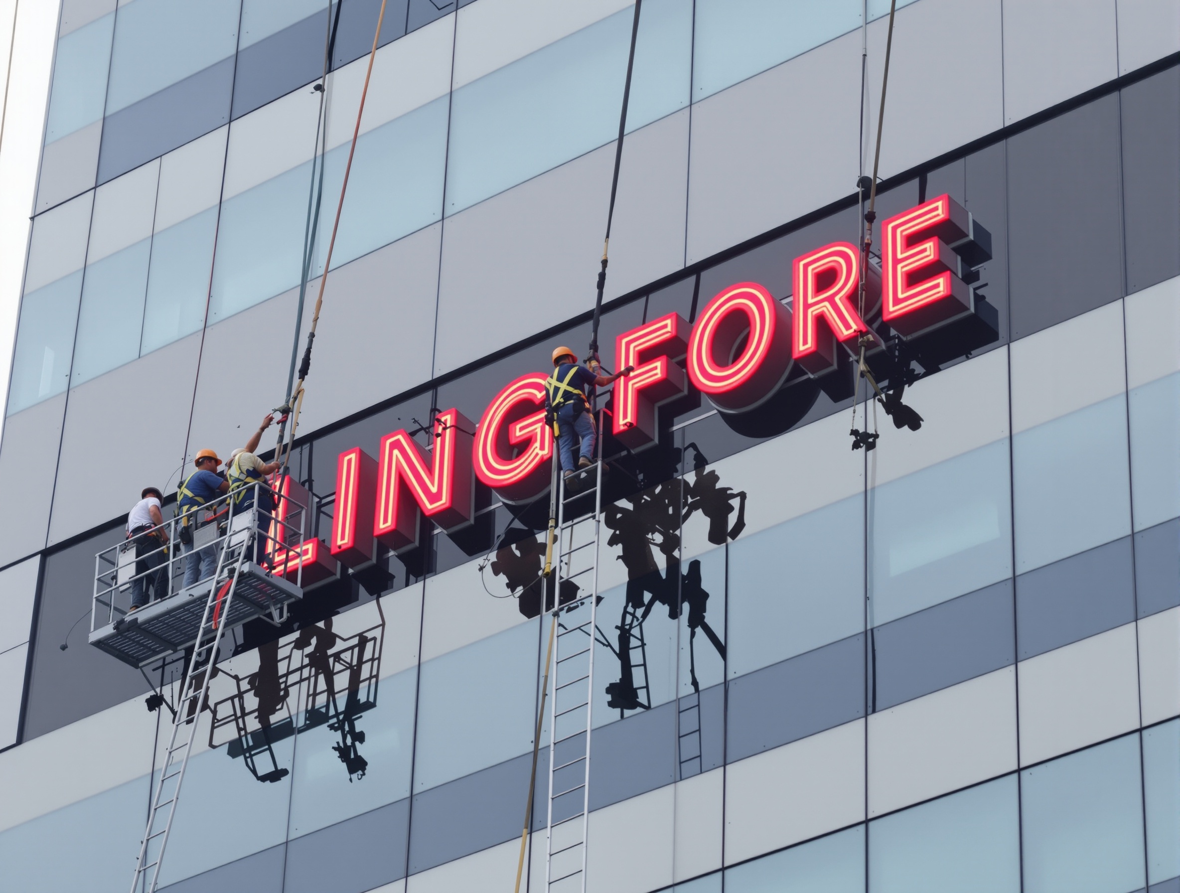 High-Rise Signage Installation