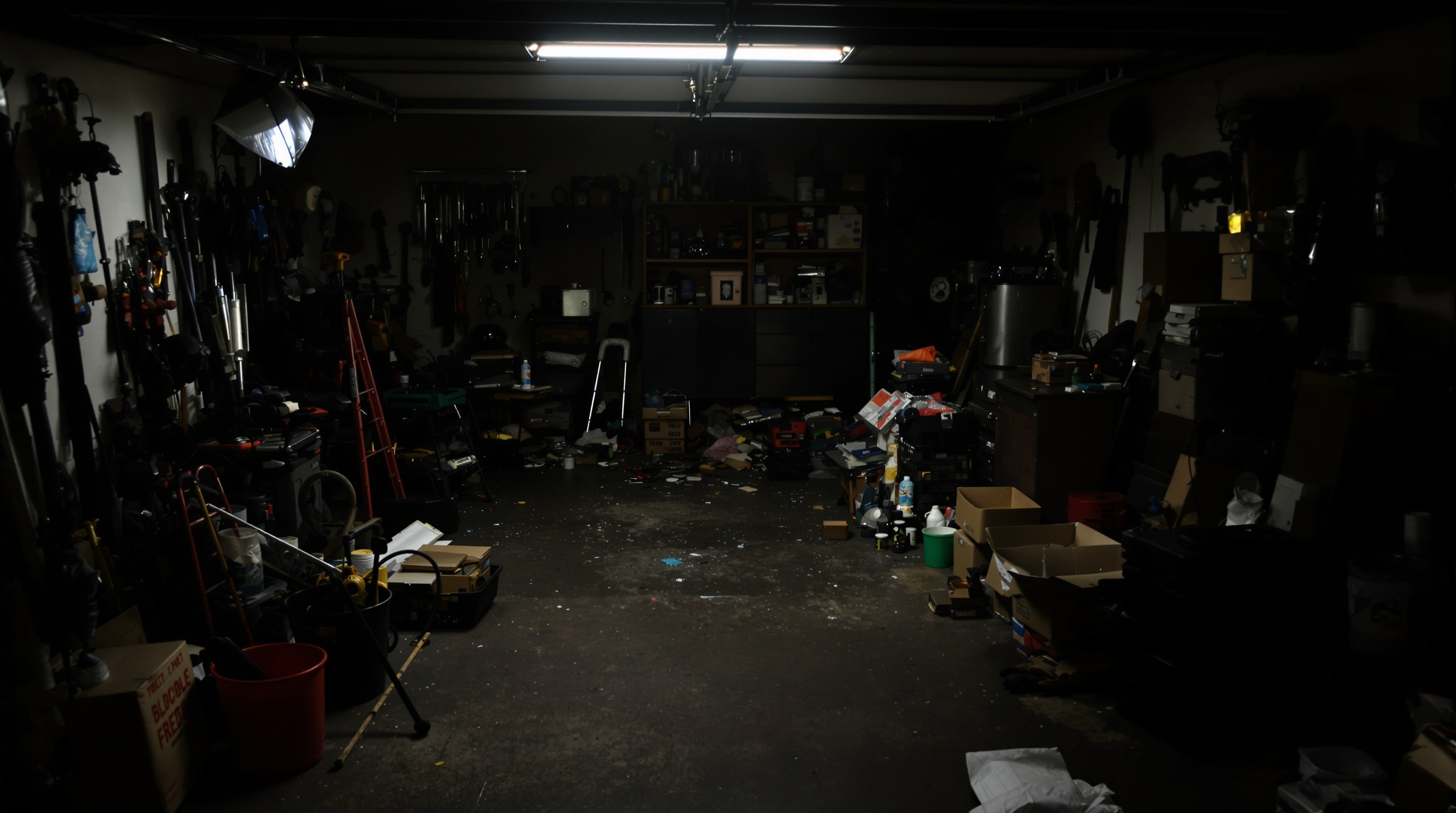 Before: disorganized garage