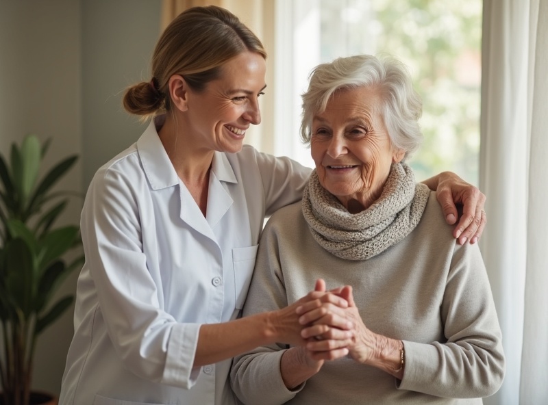 Caregiver and senior