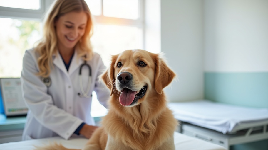 Perro en consulta veterinaria