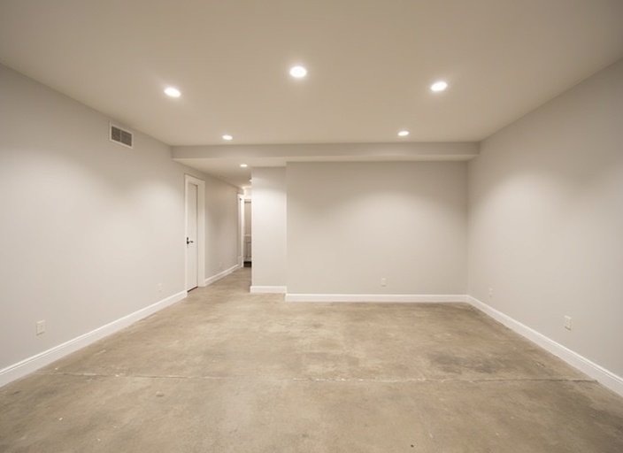 Clean dry basement after waterproofing