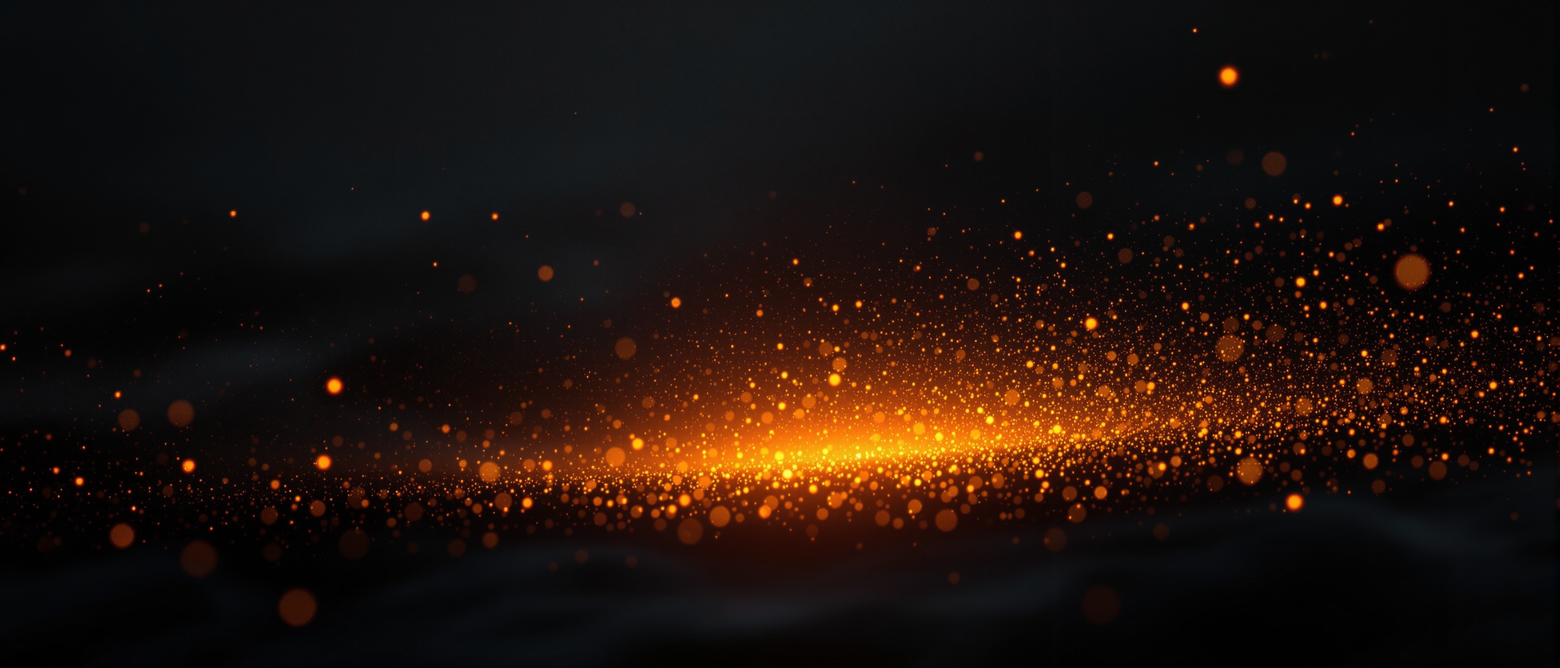 Embers rising in darkness