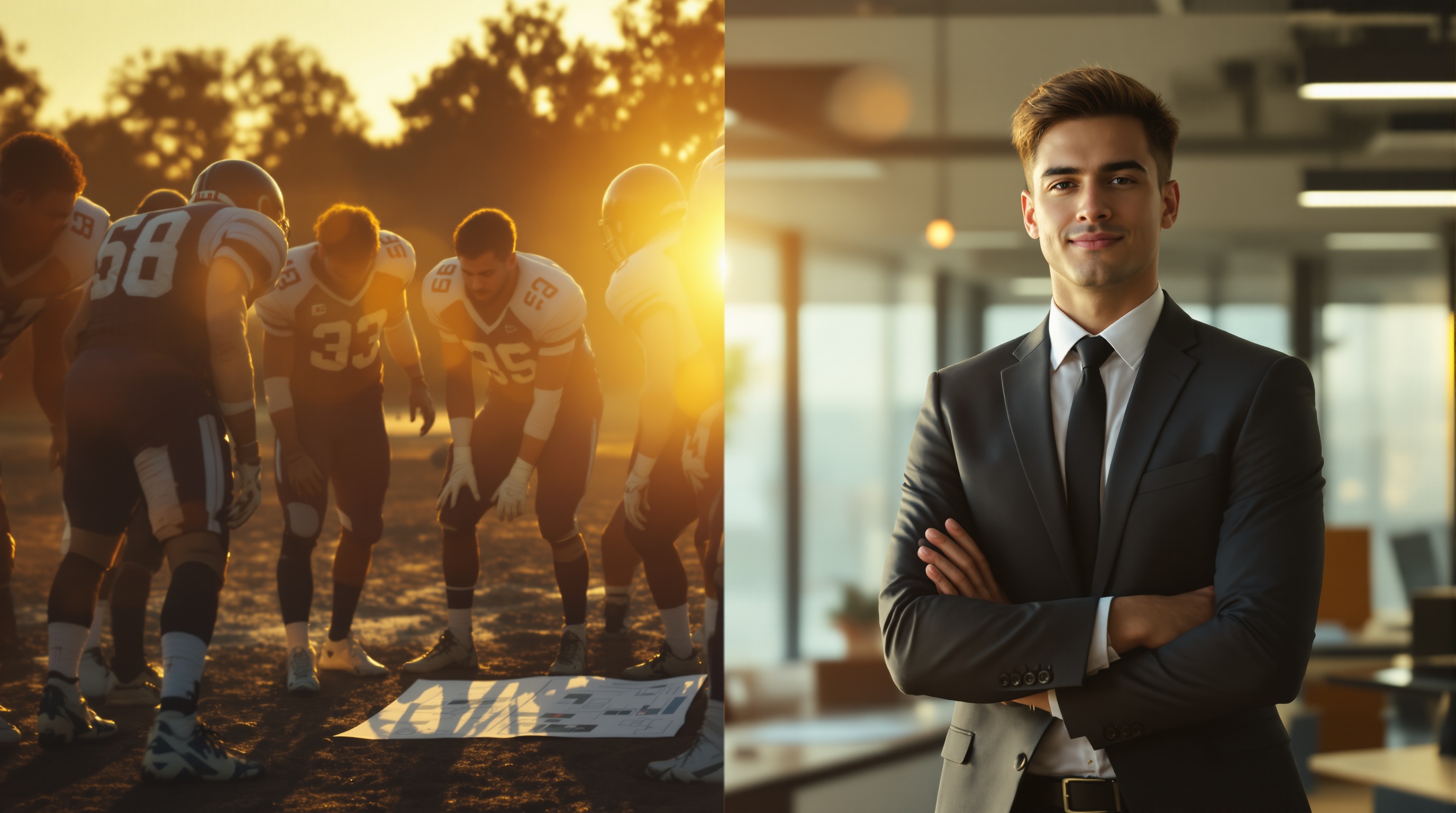 大学スポーツで培った規律とチームビルディングが、社会人としての揺るぎない自信へと繋がっていく象徴。