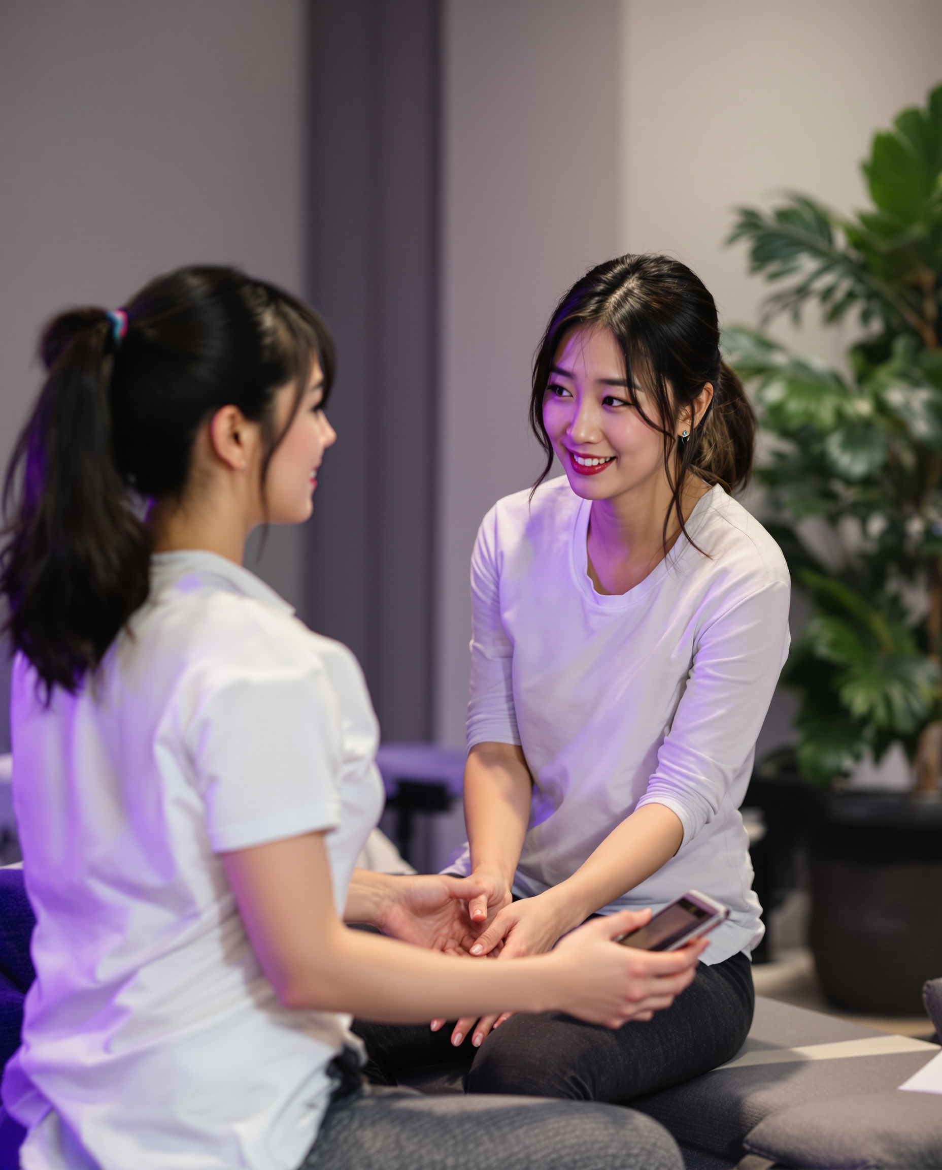 전현경 대표 - 여성 전문가와 여성 고객의 전문 상담 장면