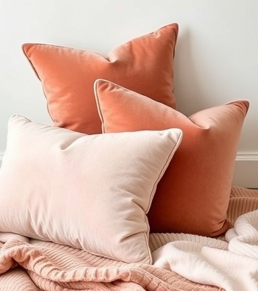 Velvet throw pillows