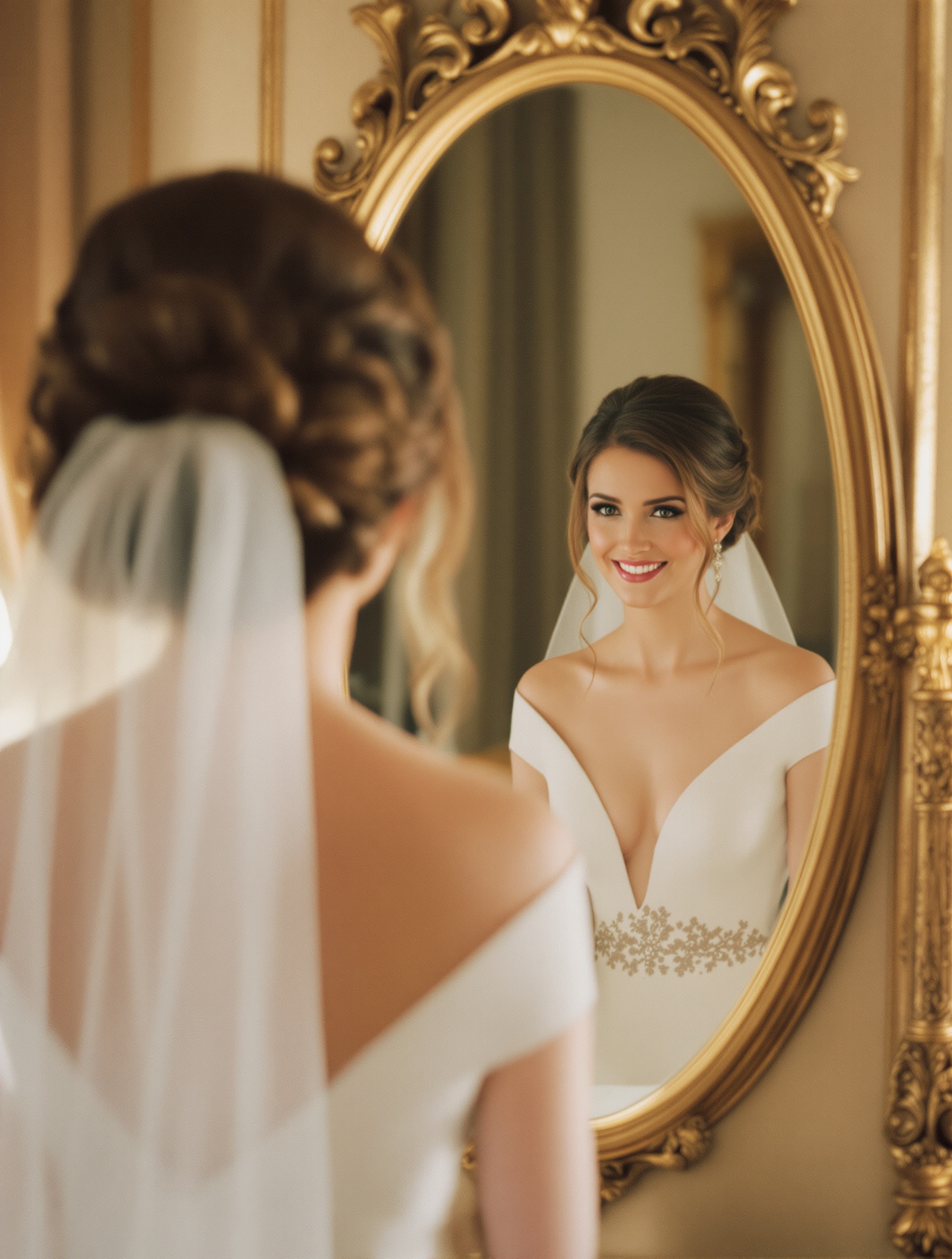 Bridal testimonials - Mirror Mirror Hair Boutique Happy bride with beautiful hair styling by Mirror Mirror Hair Boutique