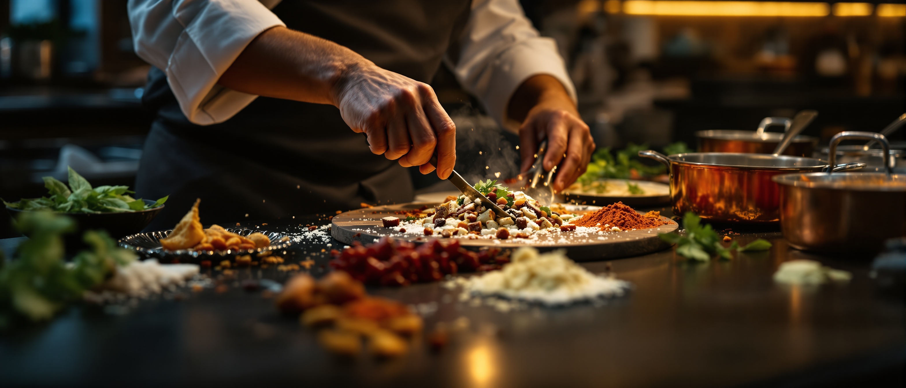 Spice Society chef preparing modern Indian cuisine in the Bondi Road kitchen