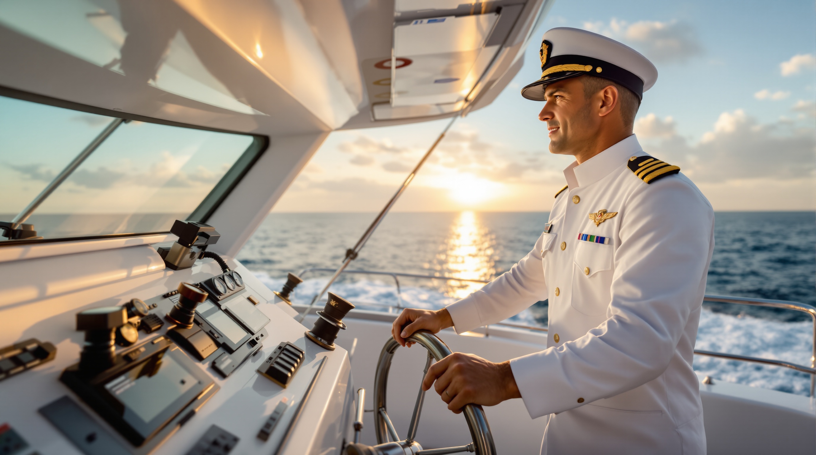Captain on bridge