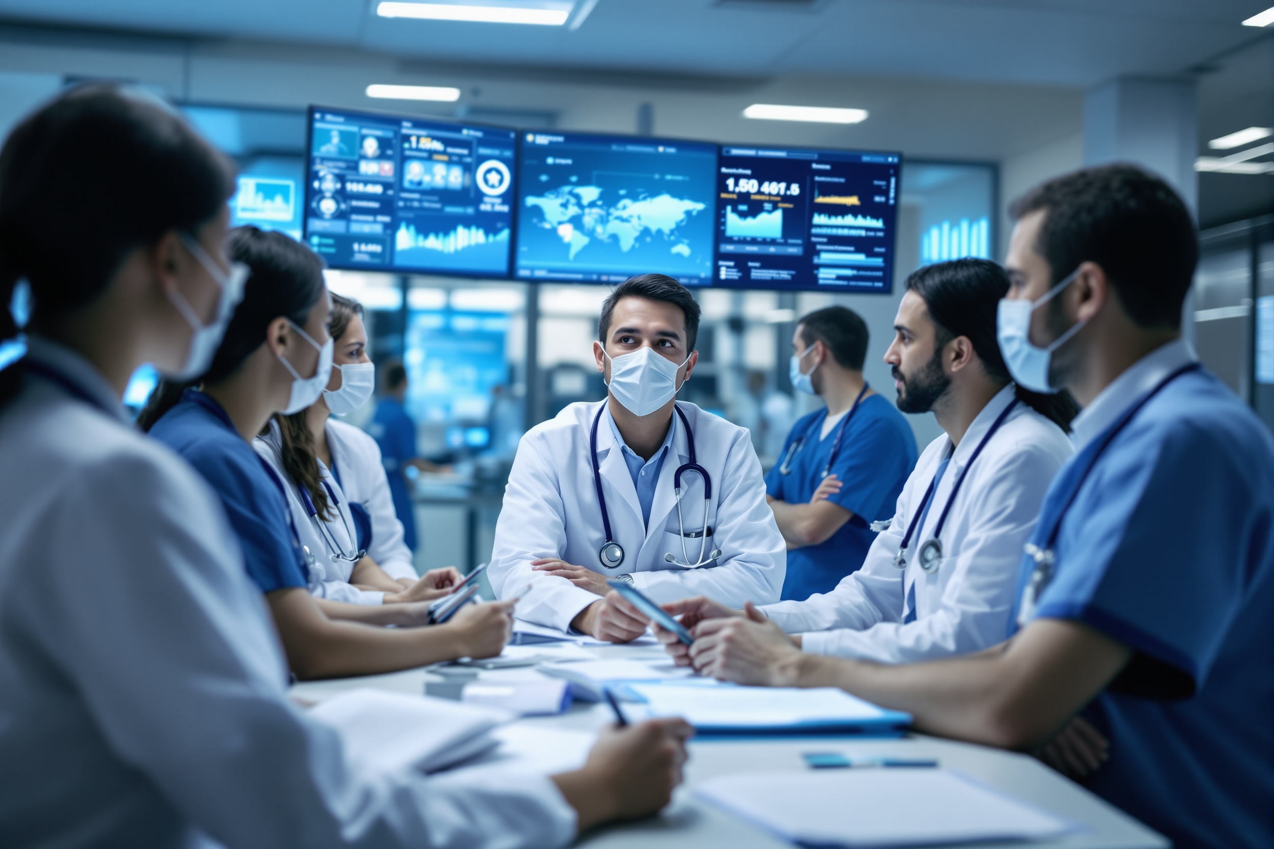 Medical professionals collaborating