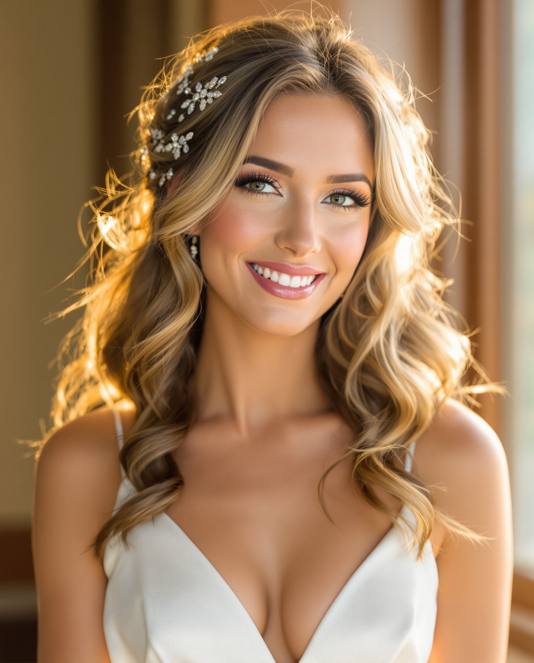 Romantic bridal curls