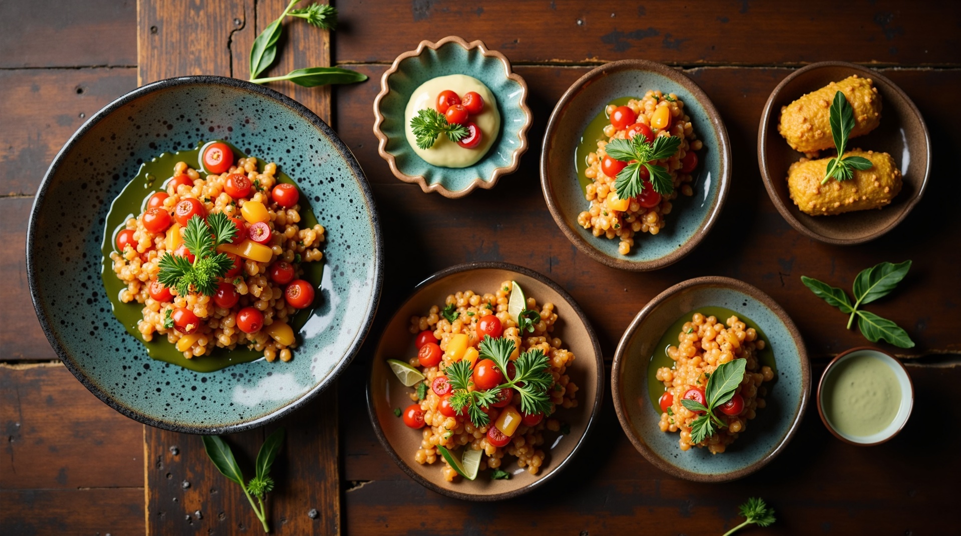 Gourmet food photography with fresh ingredients