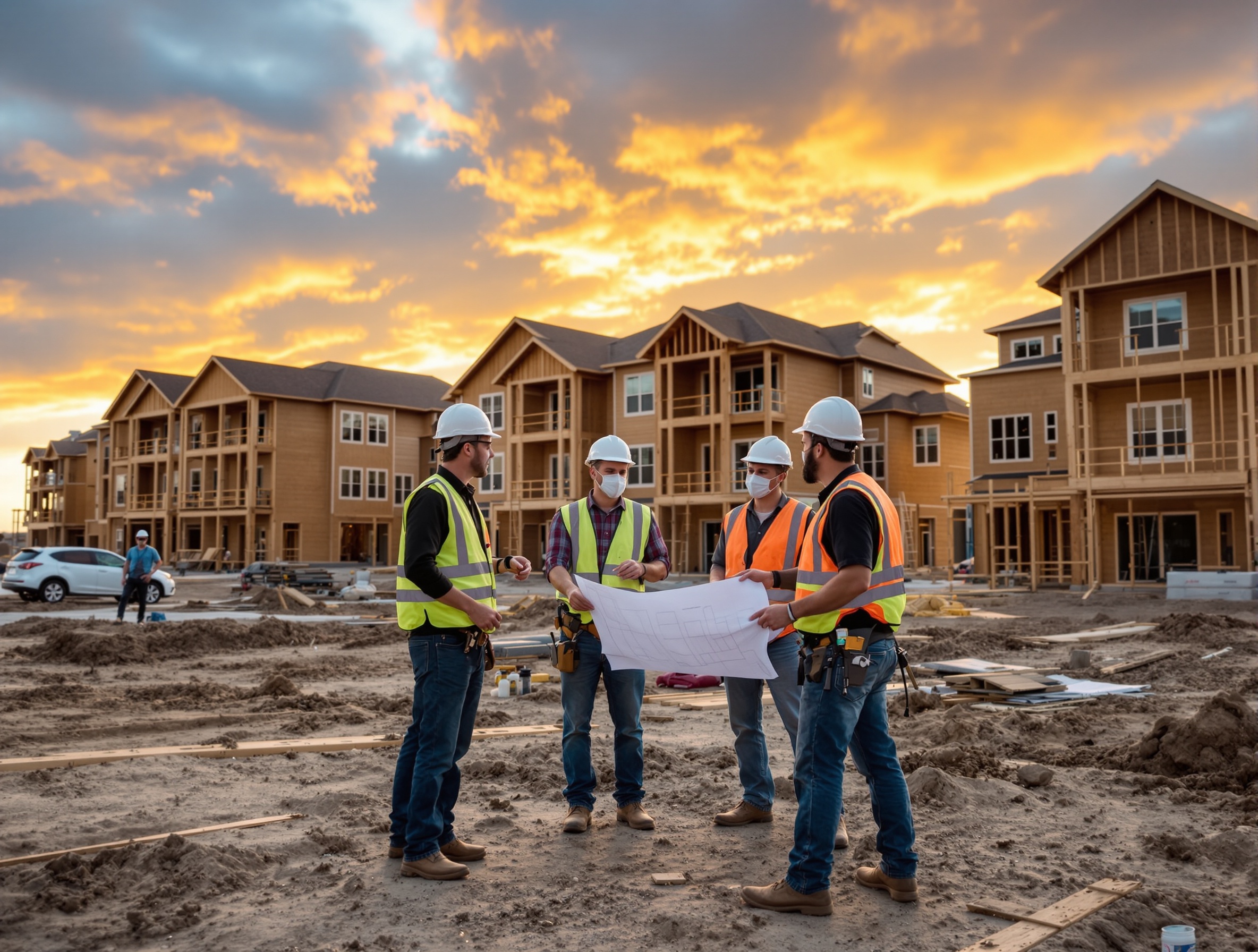 Epic Multifamily Construction team at a Texas apartment community construction site