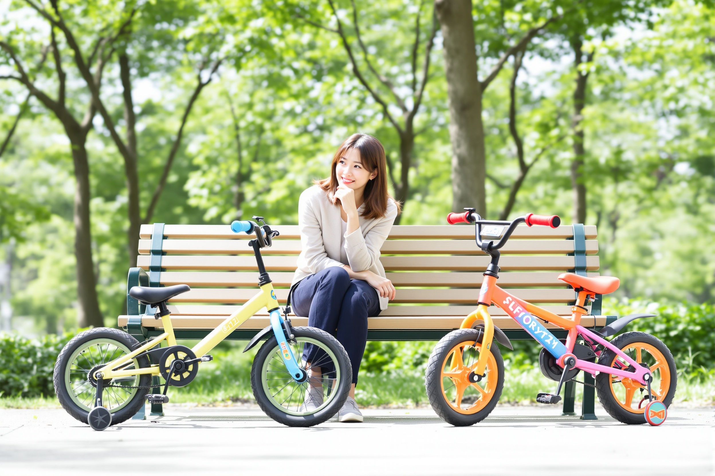 ストライダーと3WAYキッズバイクを比較する日本人のママ