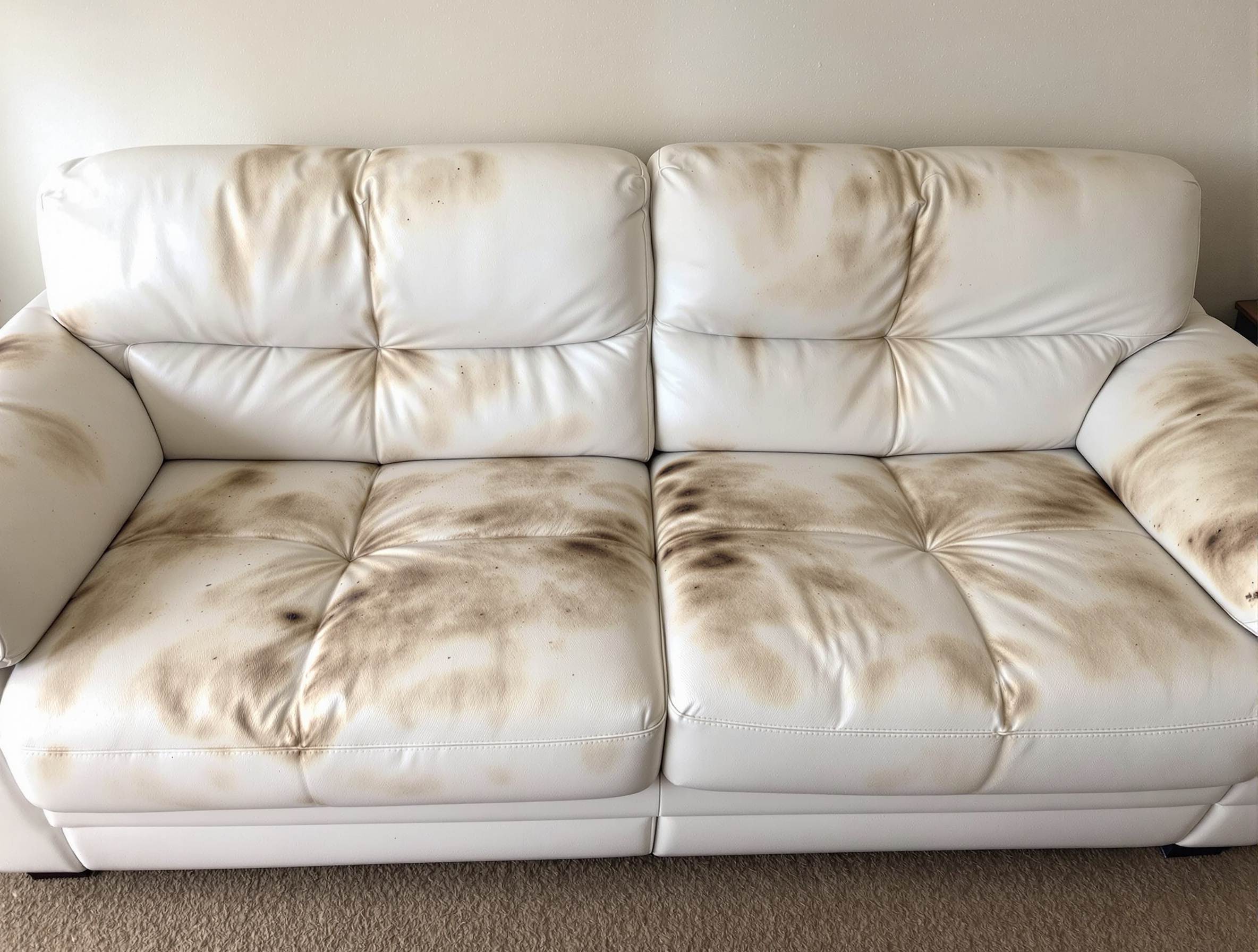 Antes - Sofá de Cuero Blanco