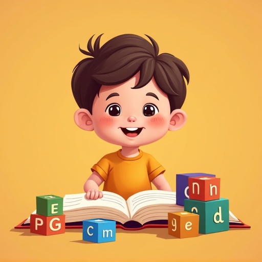 Niño de 3 a 6 años aprendiendo a leer