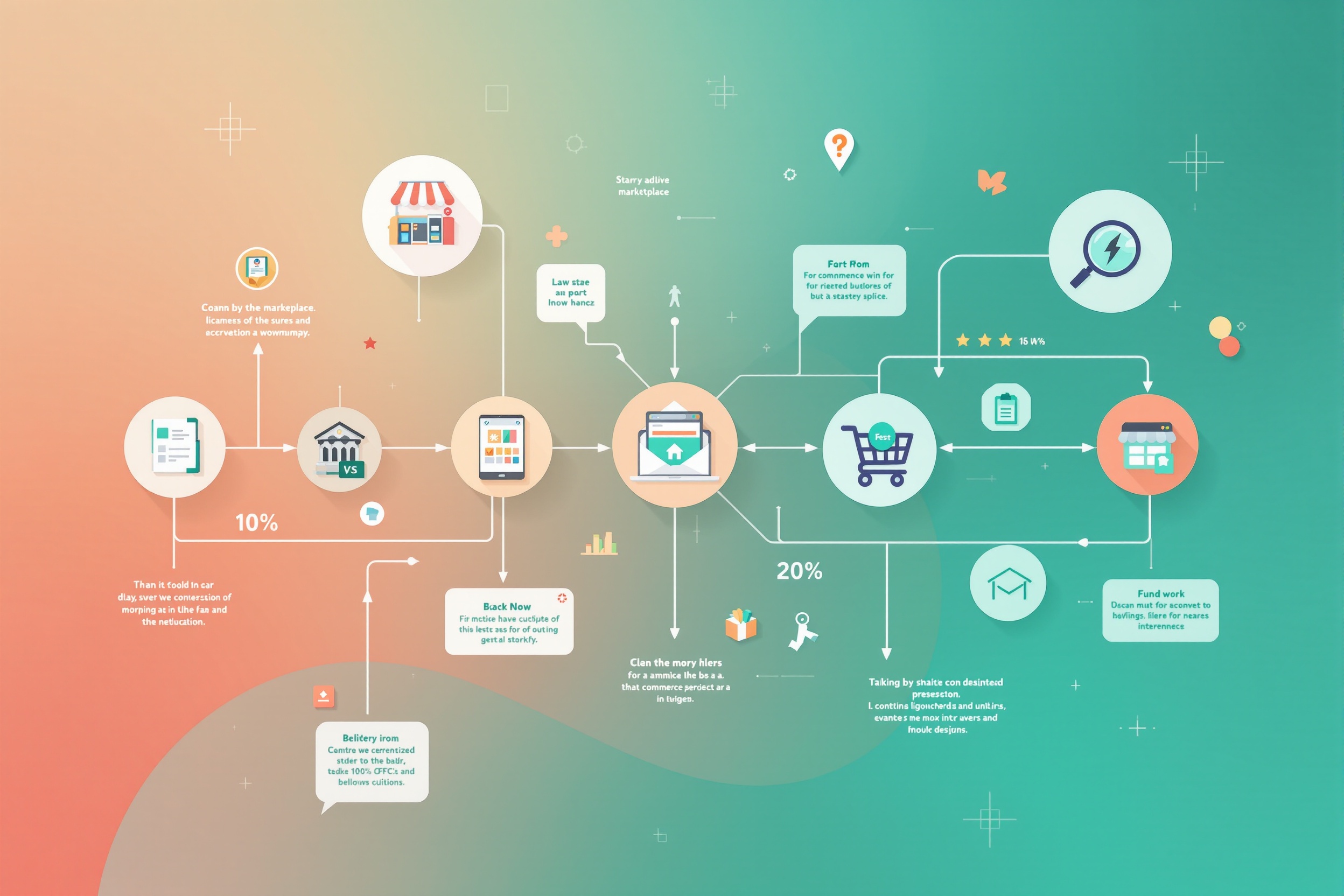 Online marketplace platform concept with connected network nodes showing how Litbuy connects buyers and sellers
