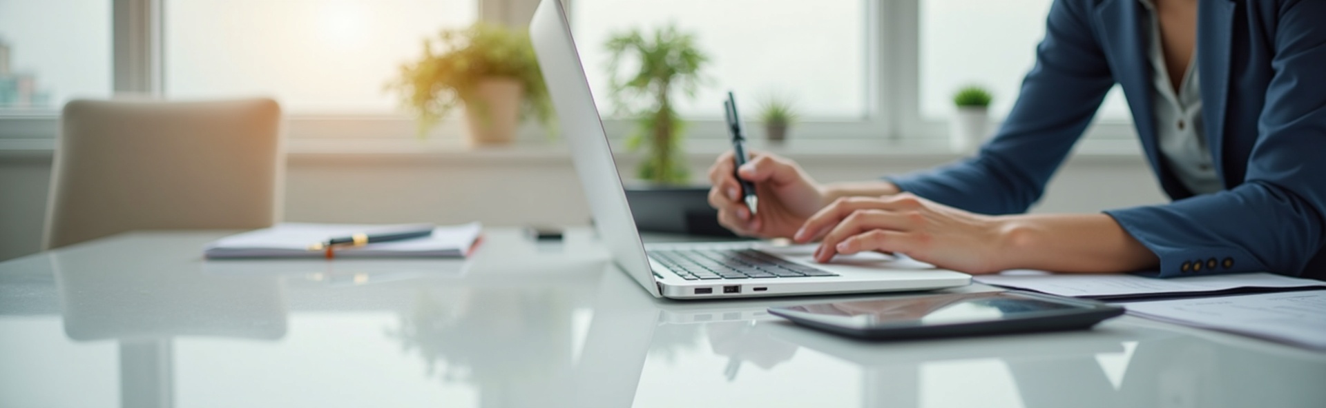 Insurance agent preparing personalized quote at desk