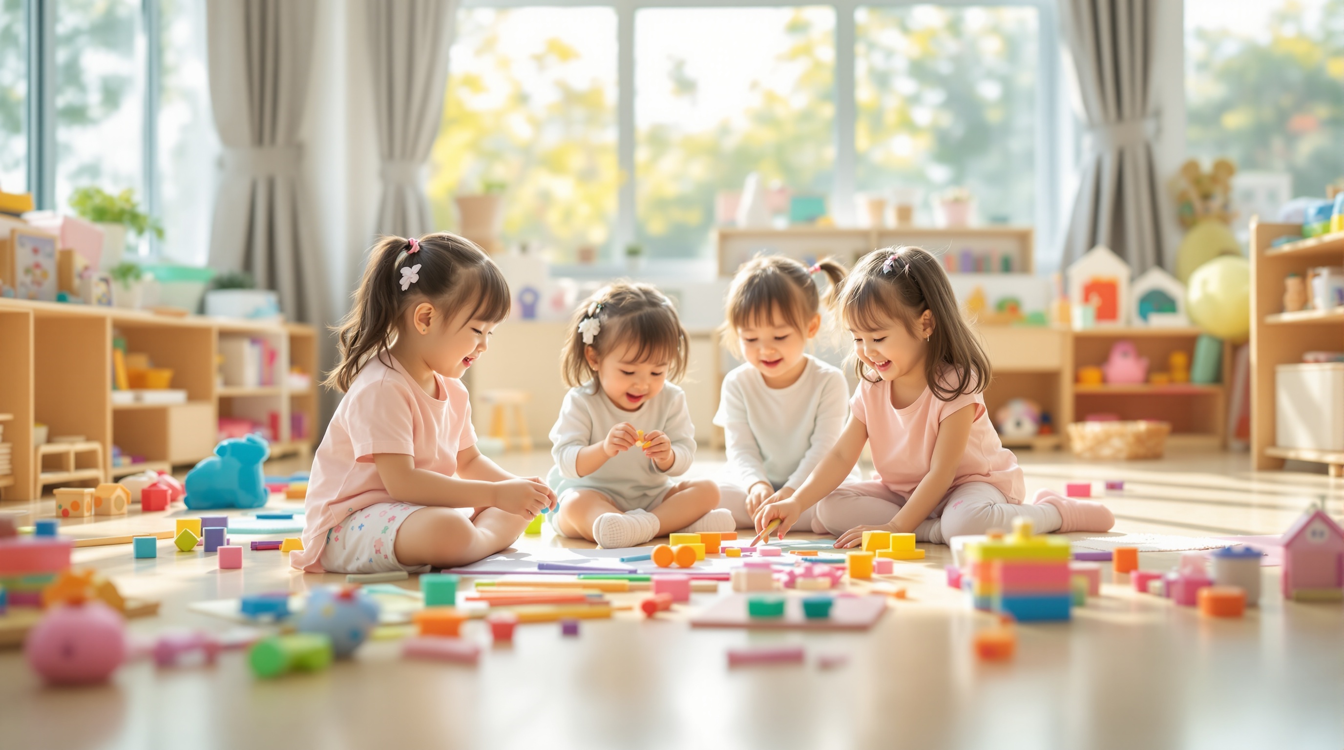 子どもたちが楽しく遊ぶ保育園の様子