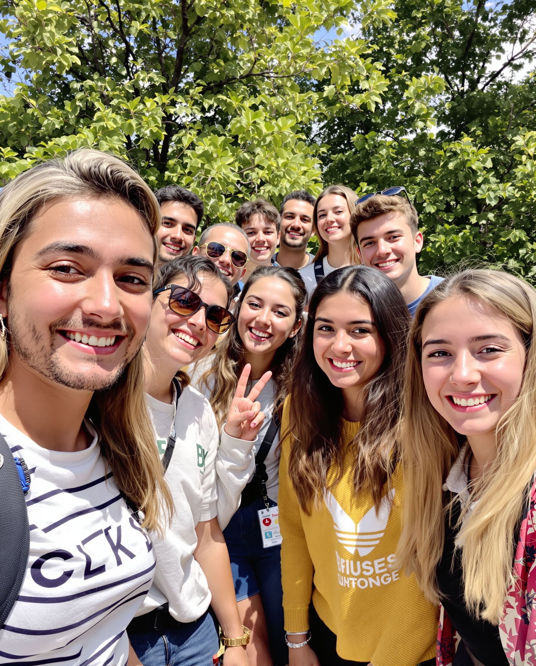 Mutlu öğrenci grubu