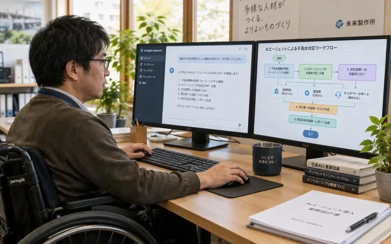 【導入事例】ニューロダイバース人材が社内AIエージェント開発を担うまで——問い合わせ対応の自動化で月140時間を削減した製造業A社の12ヶ月