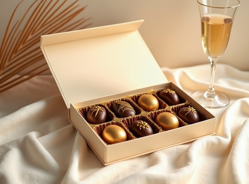 Premium luxury gift box with dates and chocolates