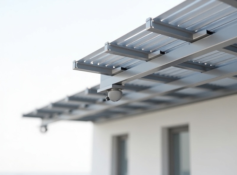 Detalhe do sistema de lâminas bioclimáticas