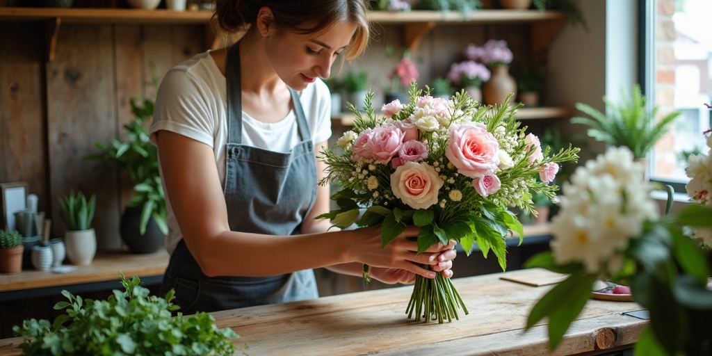 Blooms Melbourne florist preparing orders