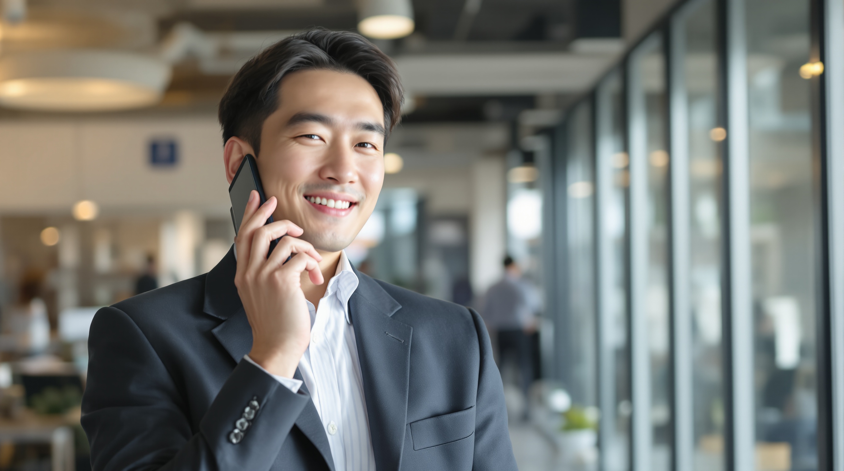 ビジネスマンがLINEを使っている