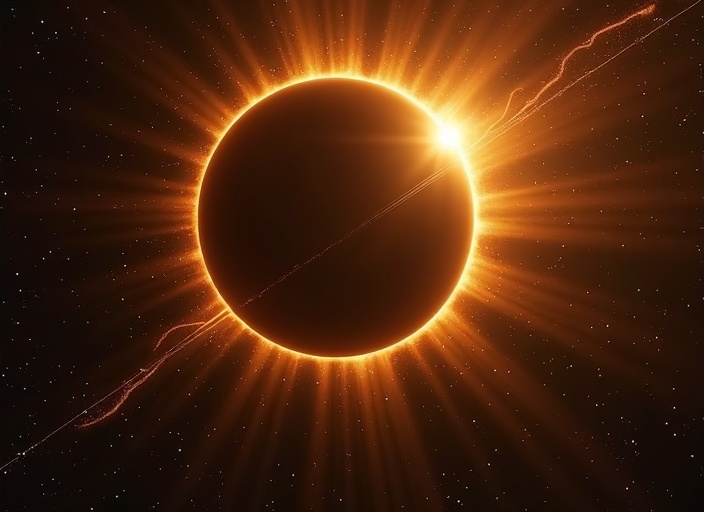 Schéma d'une éclipse solaire totale